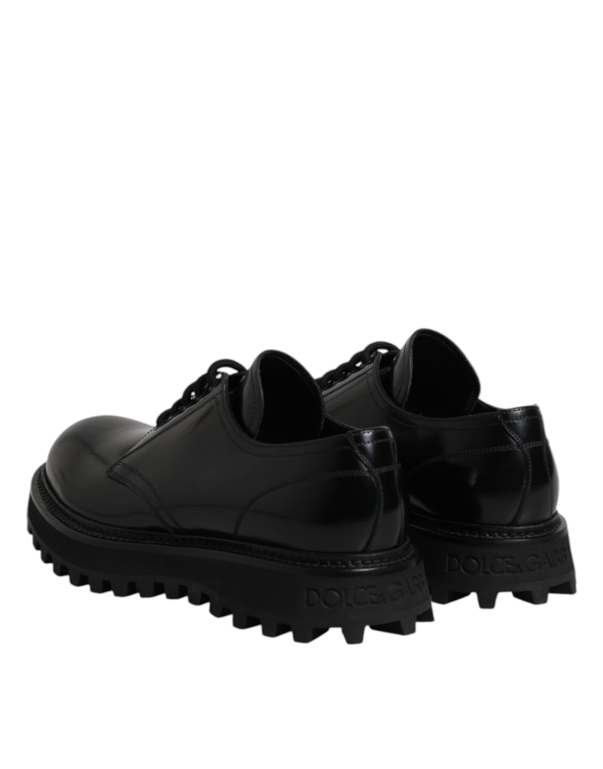 Dolce & Gabbana Black Calf Leather Hi-Trekking Derby Shoes