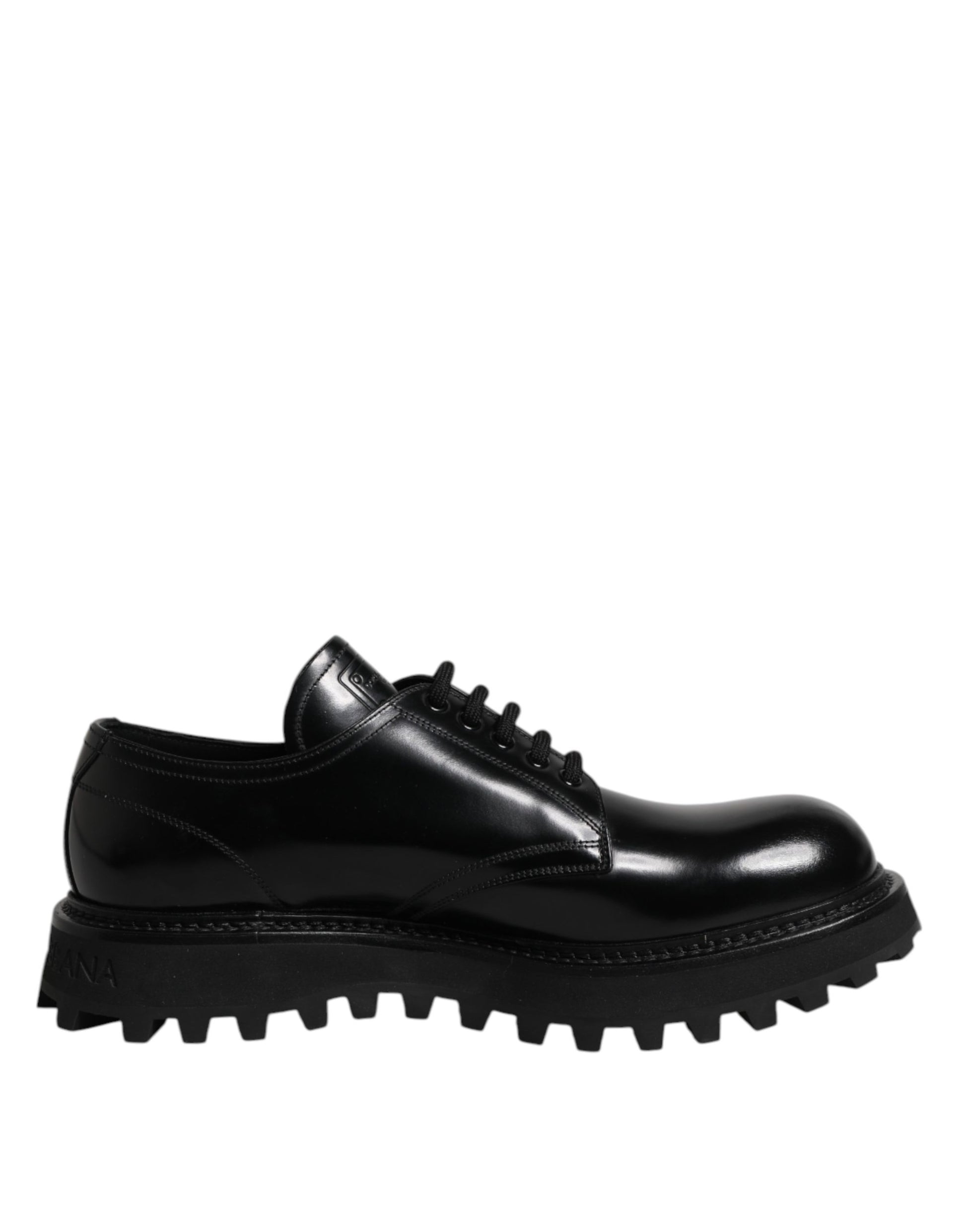 Dolce & Gabbana Black Calf Leather Hi-Trekking Derby Shoes