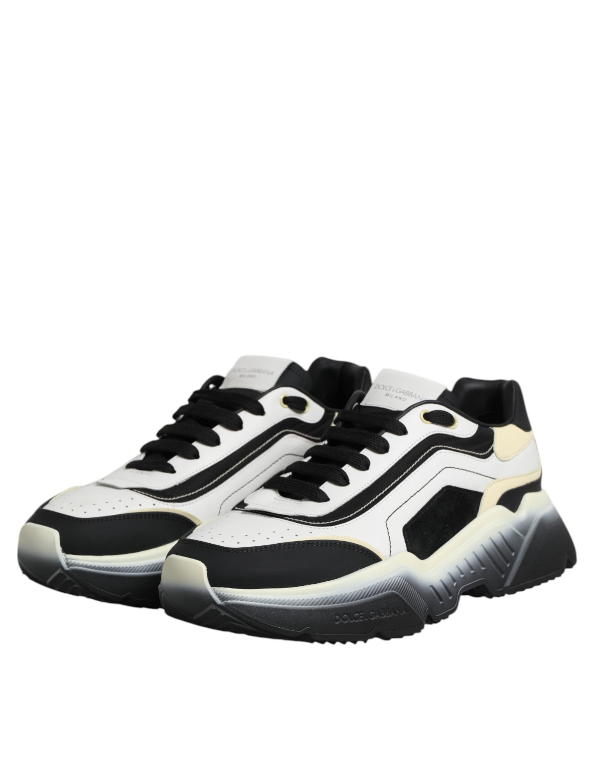 Dolce & Gabbana White Black Daymaster Two Tone Sneaker Shoes