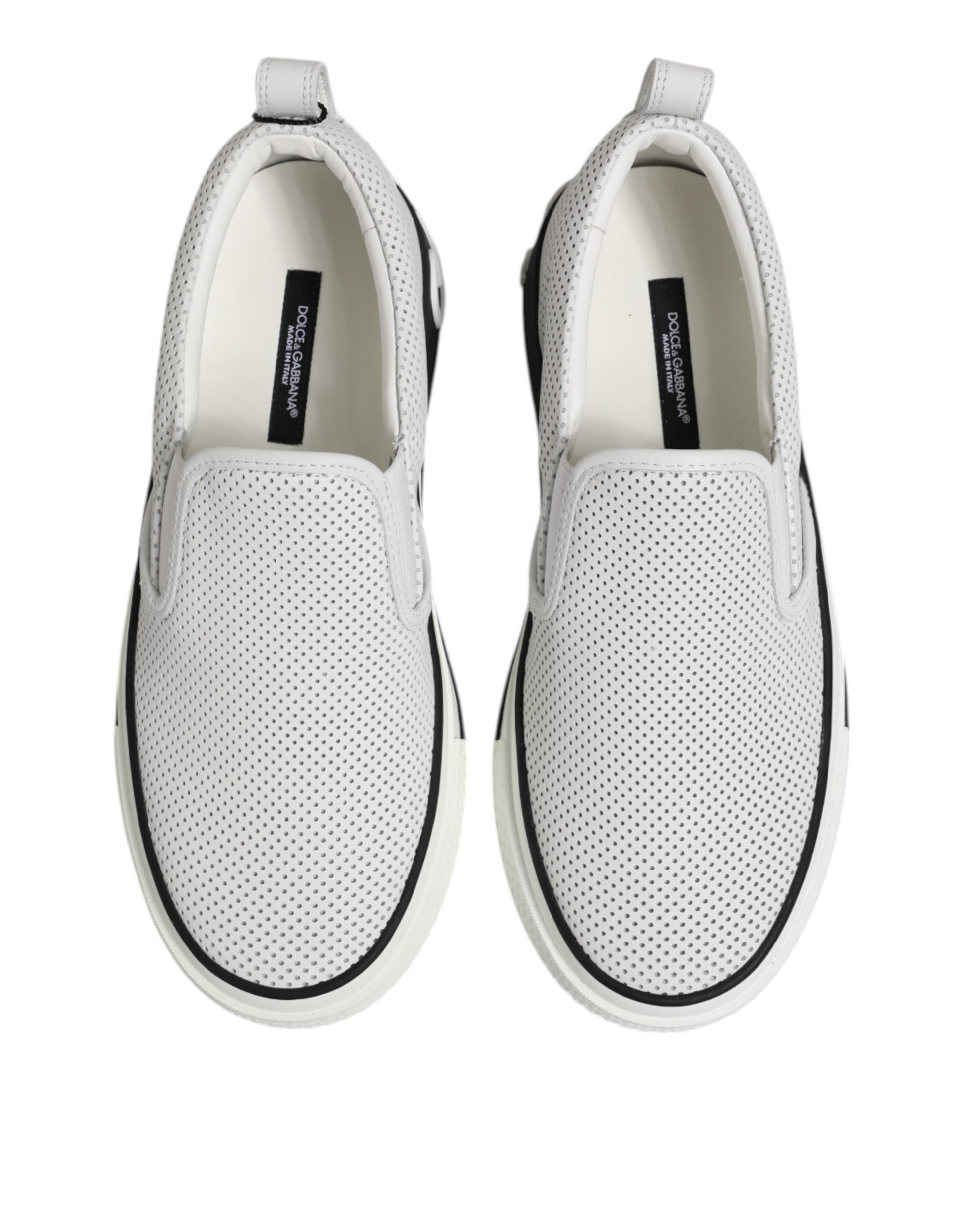 Dolce & Gabbana White Perforated Custom 2.Zero Sneakers Shoes