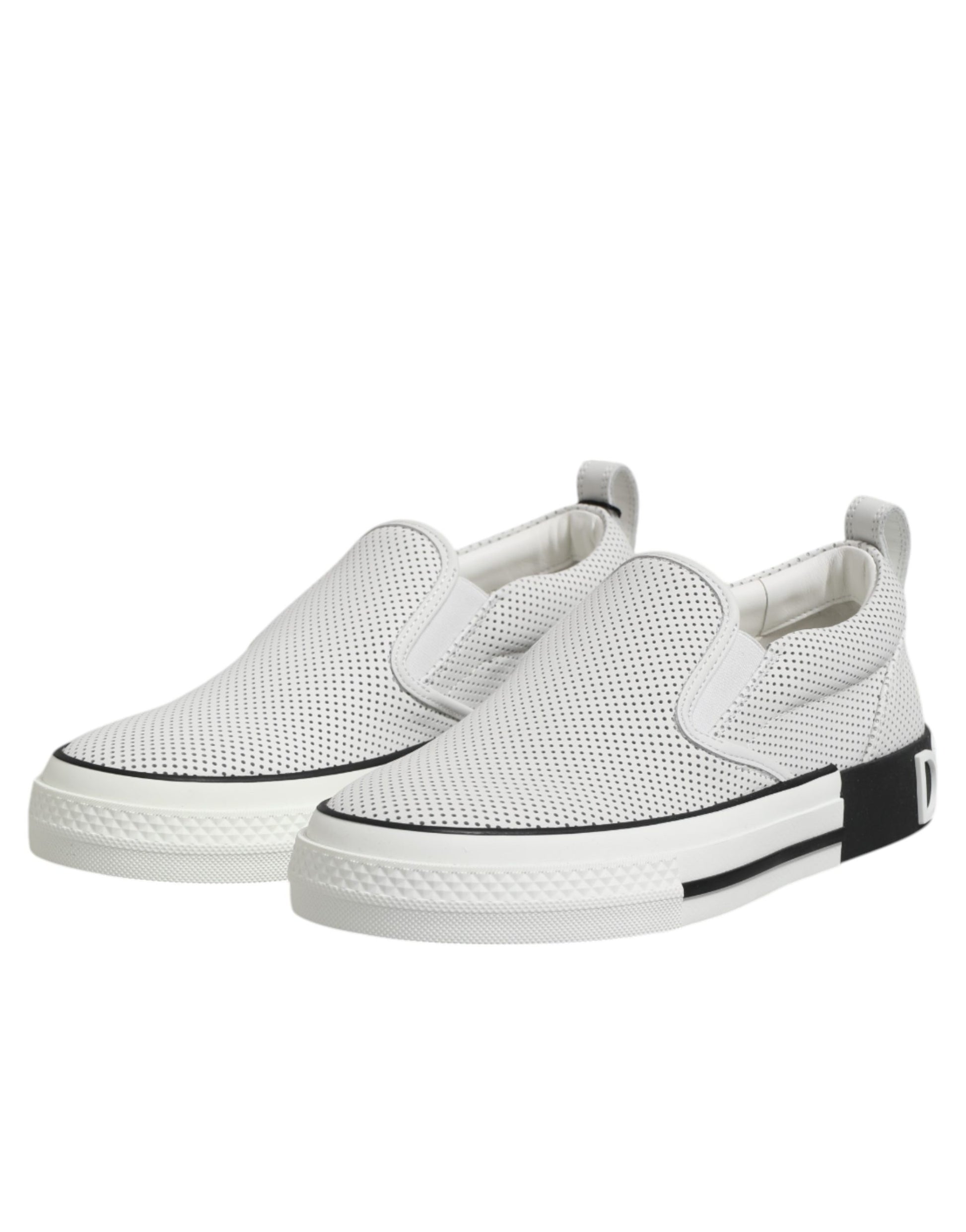 Dolce & Gabbana White Perforated Custom 2.Zero Sneakers Shoes
