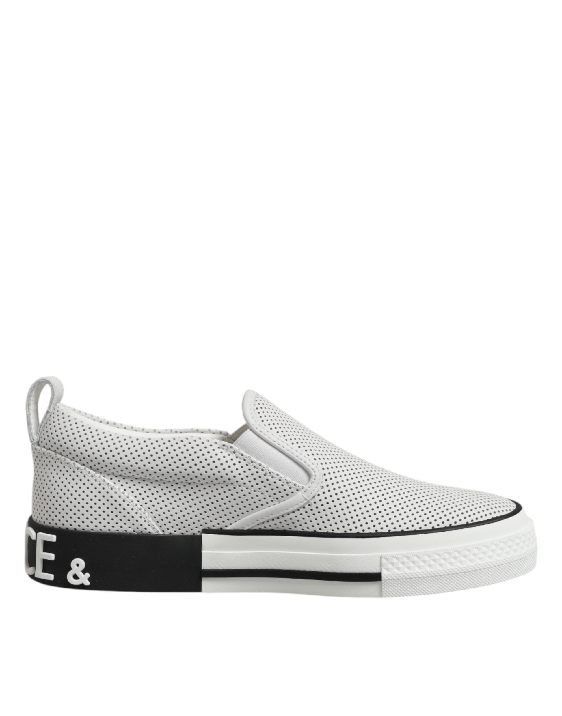 Dolce & Gabbana White Perforated Custom 2.Zero Sneakers Shoes