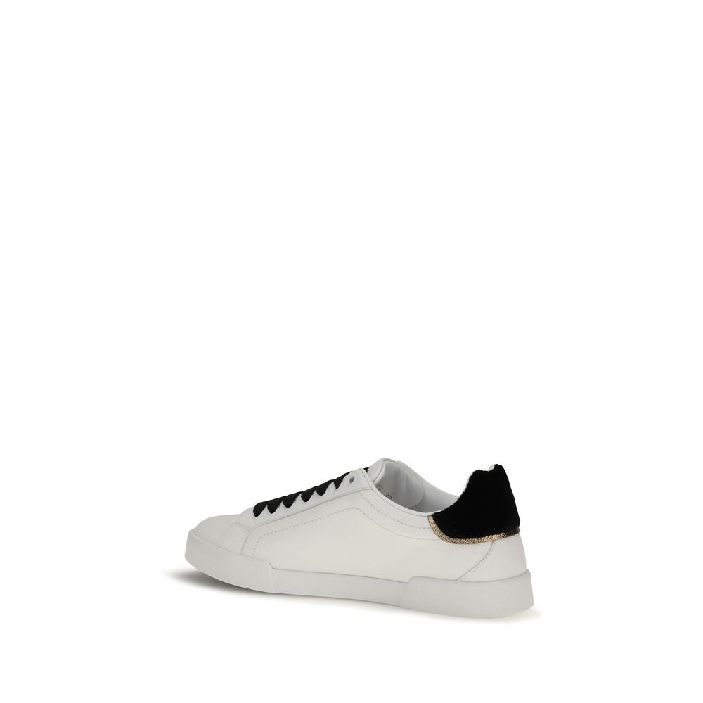 Dolce & Gabbana Weiße Kalbsleder Bos Taurus Low Top Sneaker