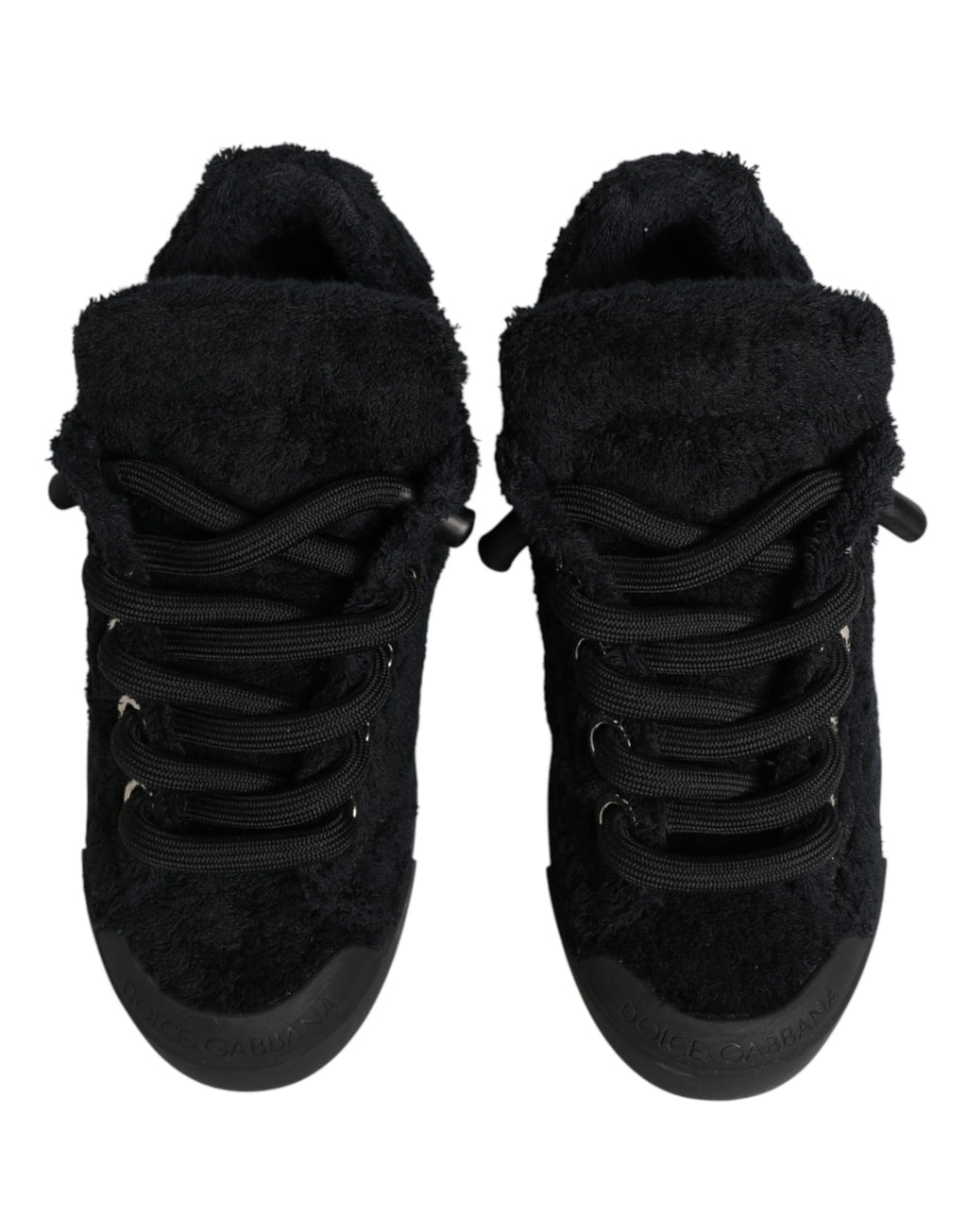 Dolce & Gabbana Black Portofino Lace-Up Sneakers Shoes