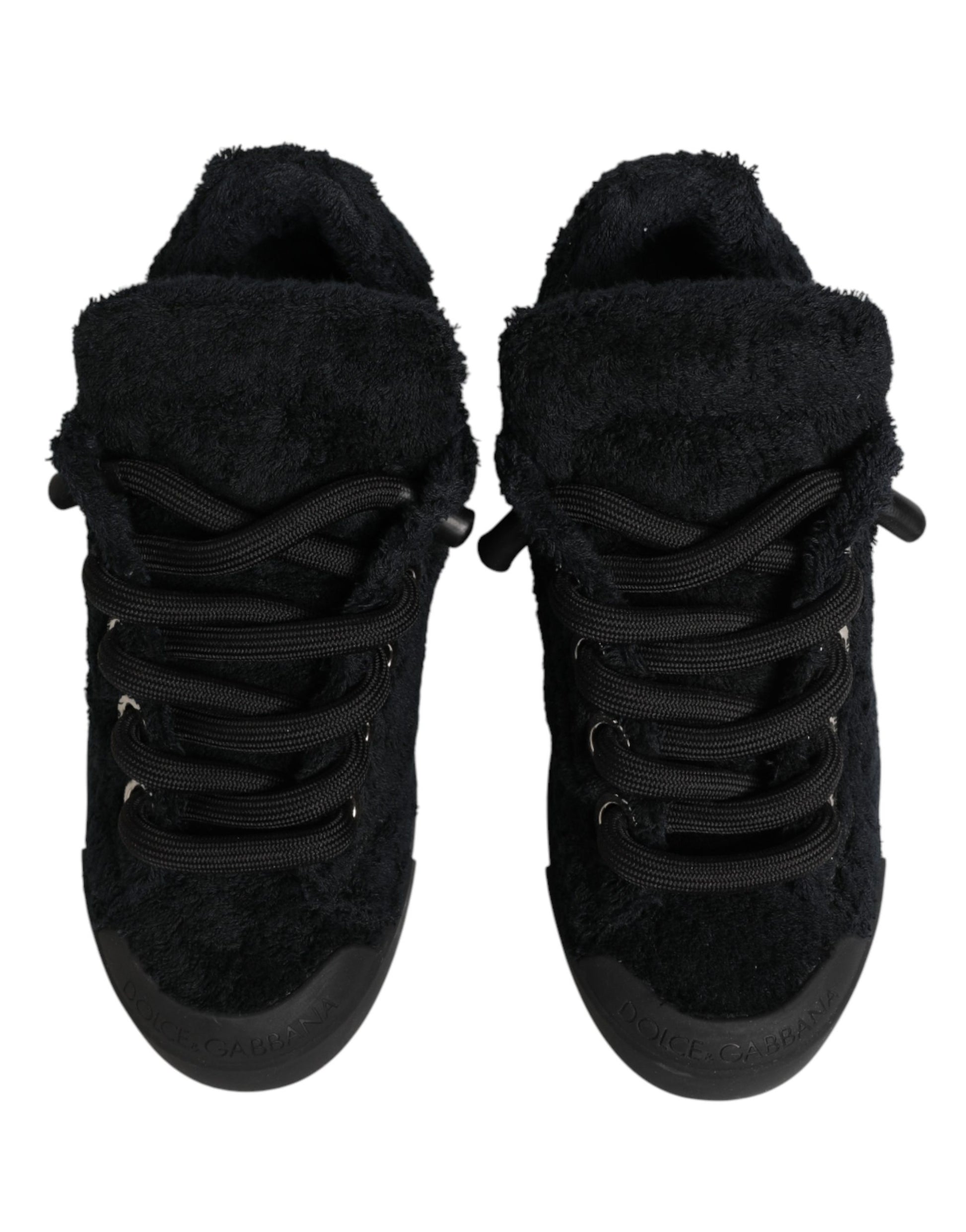 Dolce & Gabbana Black Portofino Lace-Up Sneakers Shoes