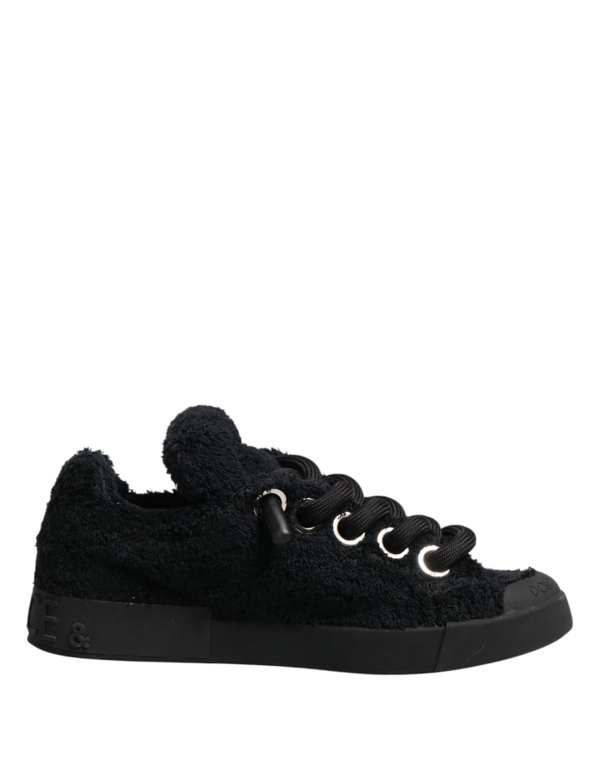 Dolce & Gabbana Black Portofino Lace-Up Sneakers Shoes