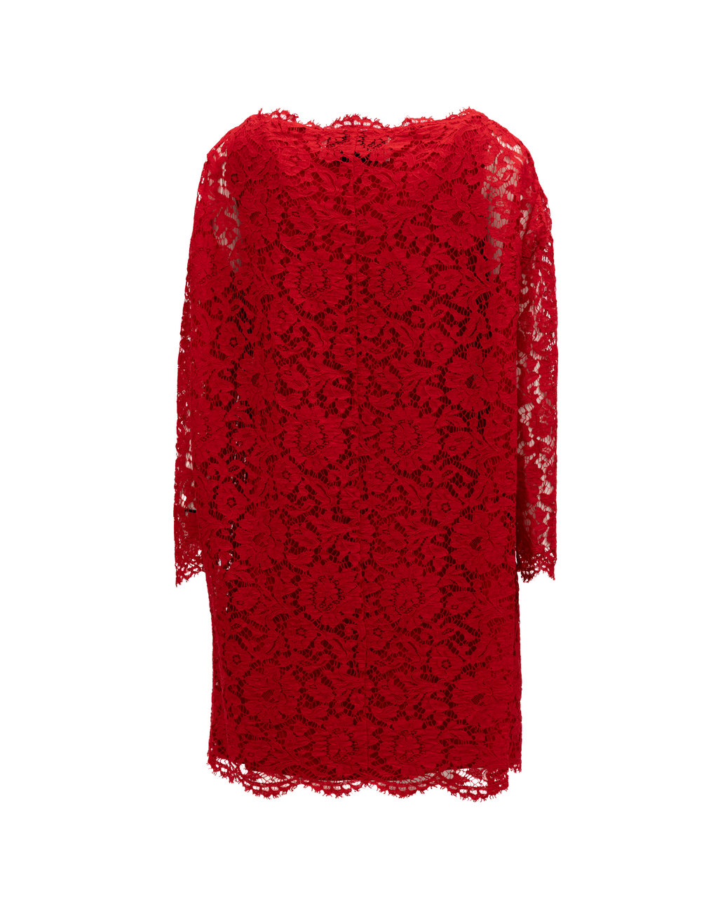 Valentino Garavani Kurzes Kleid Aus Roter Spitze