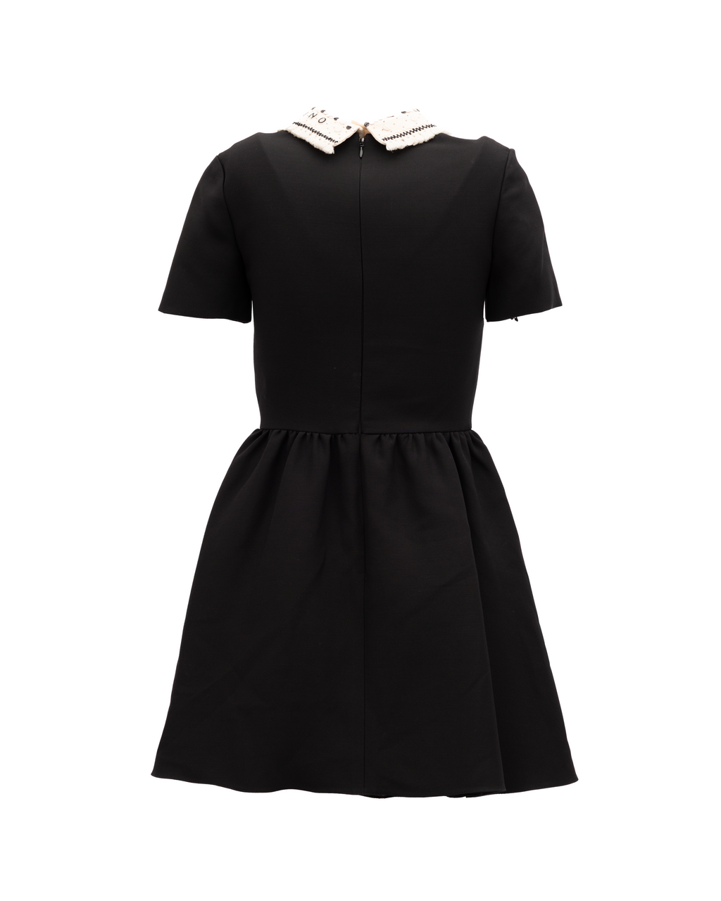 Valentino Garavani Black Mini Dress with Embellished Collar