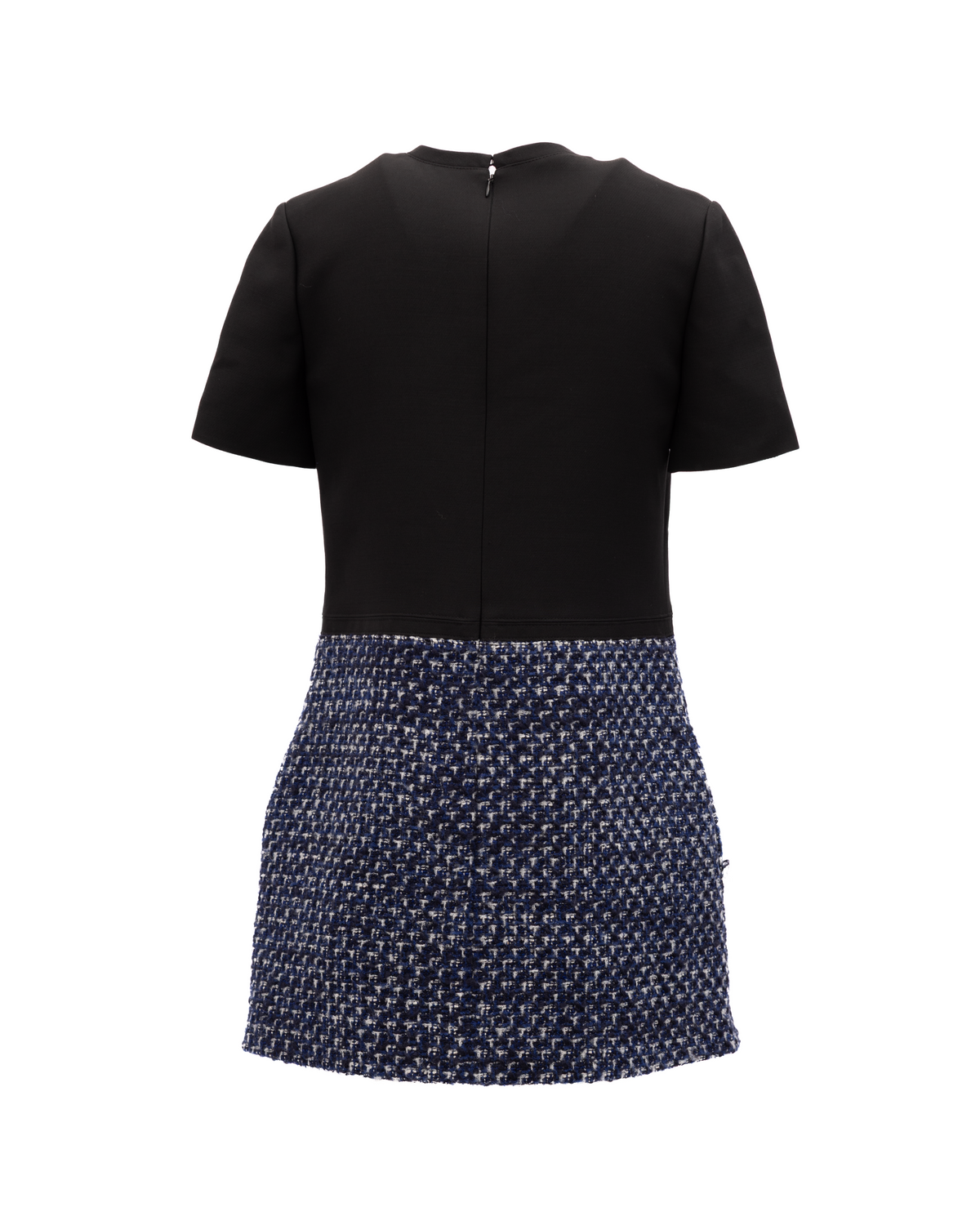 Mini-robe en tweed noir et bleu Valentino Garavani