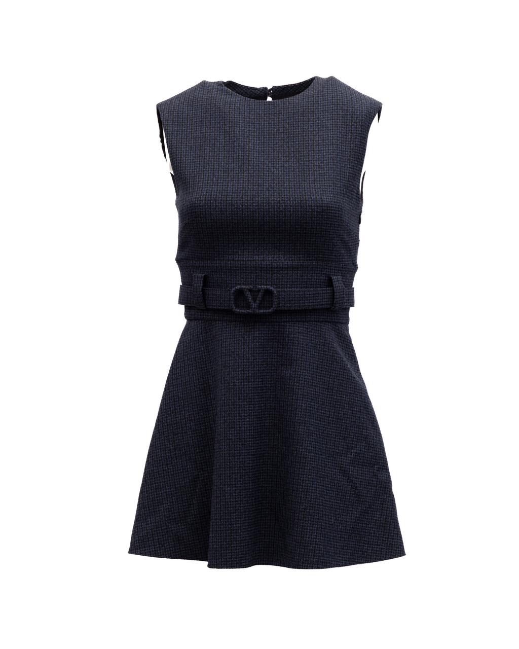 Valentino Garavani Ärmelloses Mini-Karo-Kleid in Navy