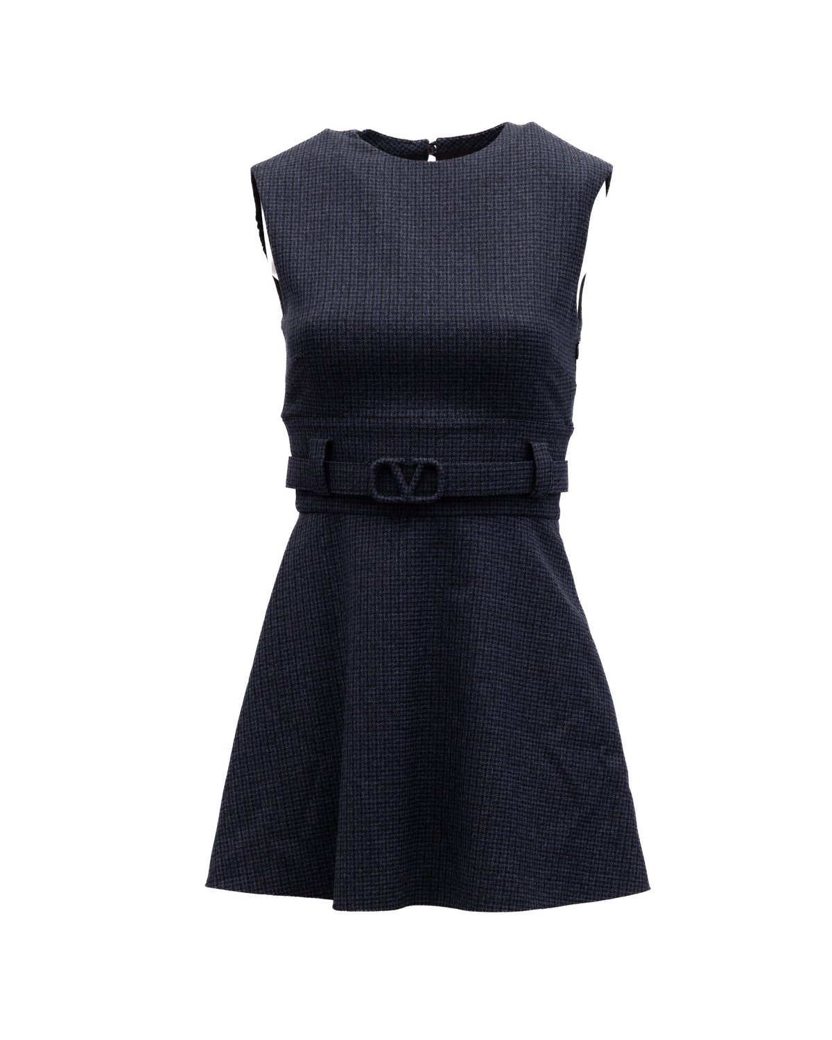Valentino Garavani Ärmelloses Mini-Karo-Kleid in Navy