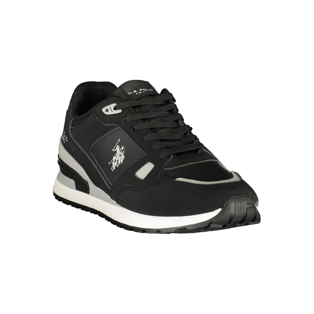 U.S. POLO ASSN. Herren Sneaker aus schwarzem Polyurethan