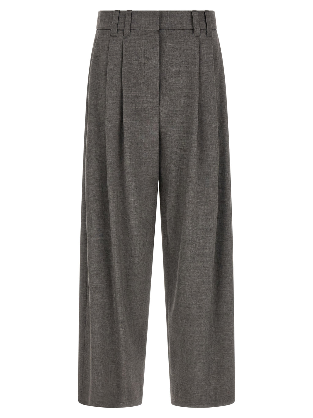 Pantalon raccourci Brunello Cucinelli gris en laine vierge