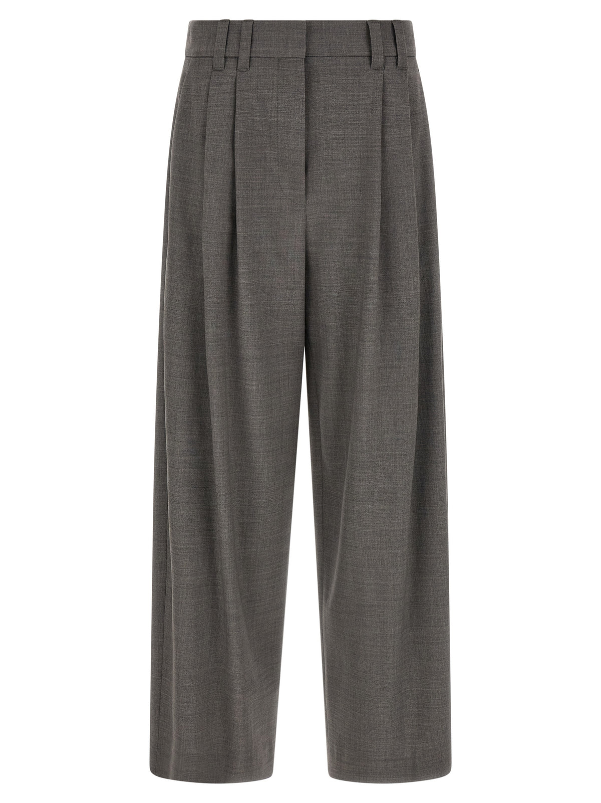 Pantalon raccourci Brunello Cucinelli gris en laine vierge