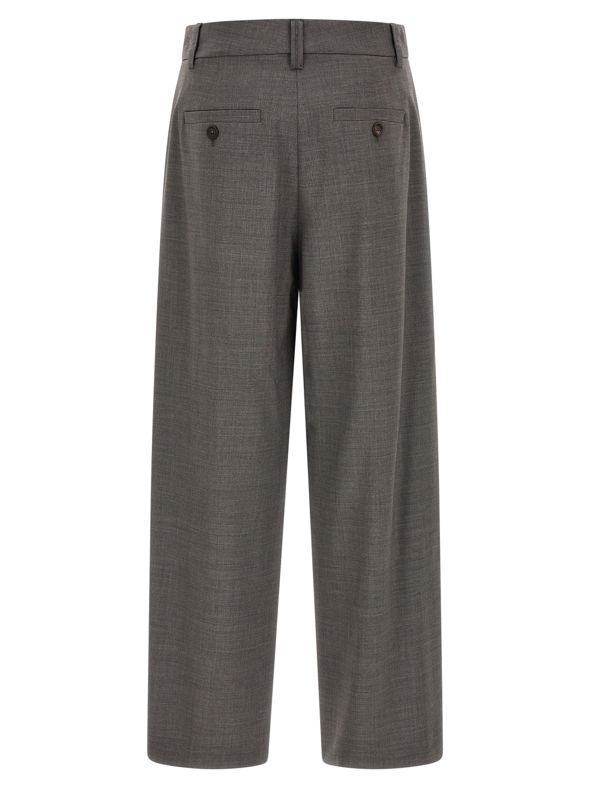 Pantalon raccourci Brunello Cucinelli gris en laine vierge