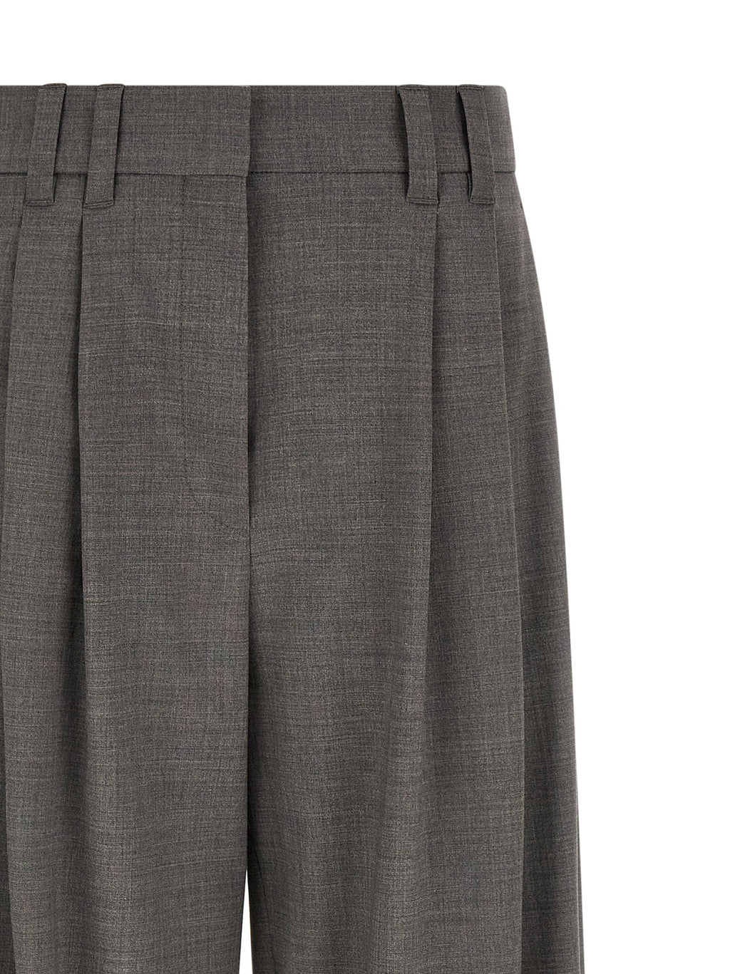 Pantalon raccourci Brunello Cucinelli gris en laine vierge