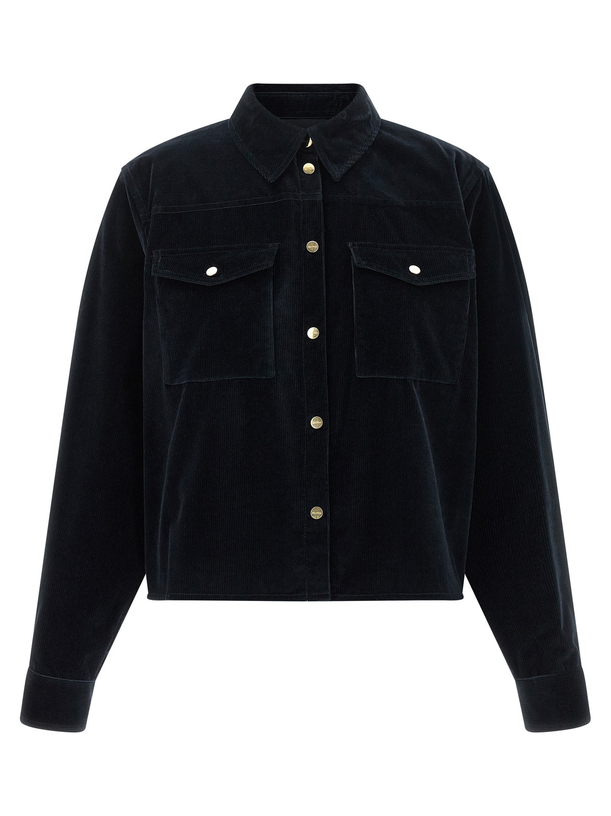 Max Mara Blaue Baumwolljacke in voller Länge