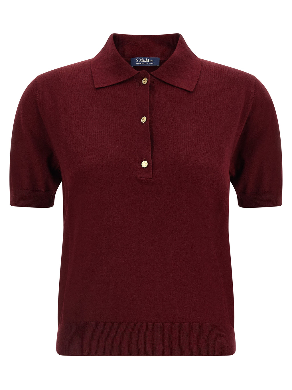 'S Max Mara Bordeaux Cotton Polo Shirt