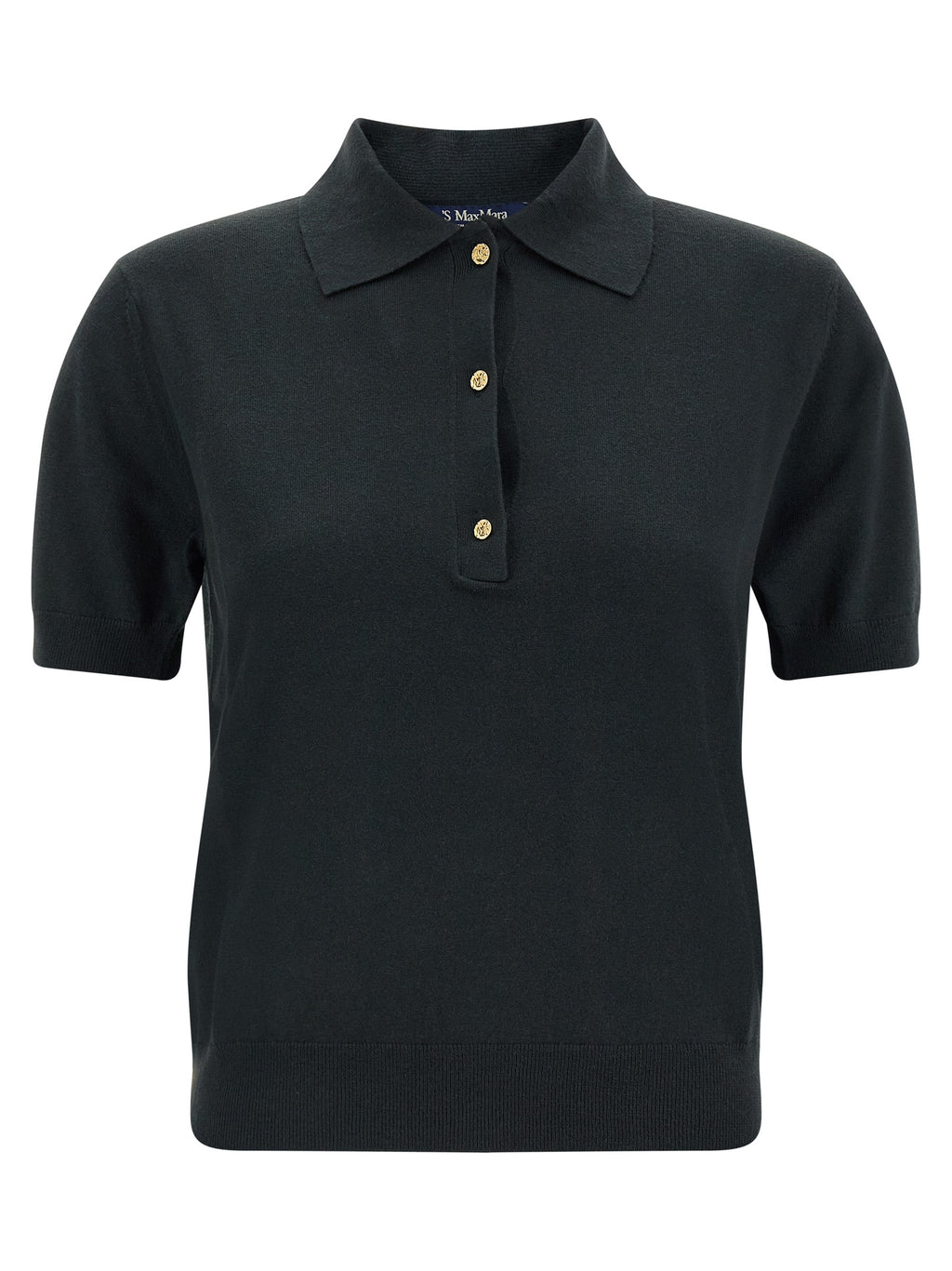'S Max Mara Black Cotton Polo Shirt