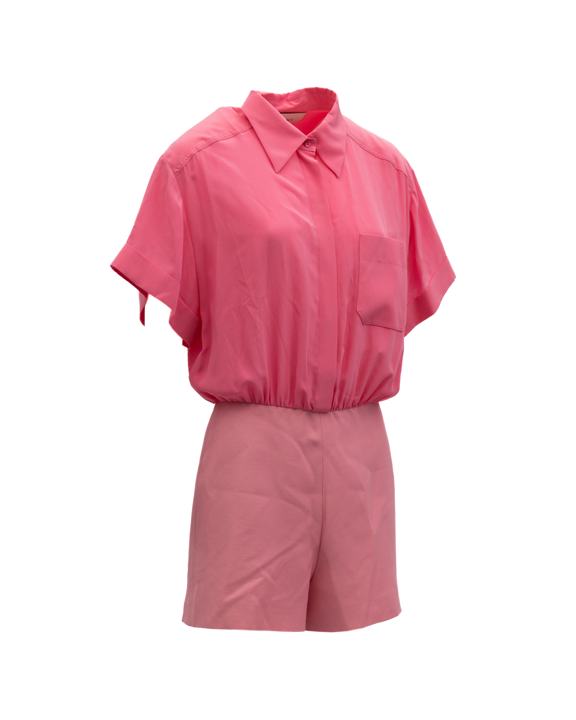 Valentino Garavani Pink Shirt-Style Romper