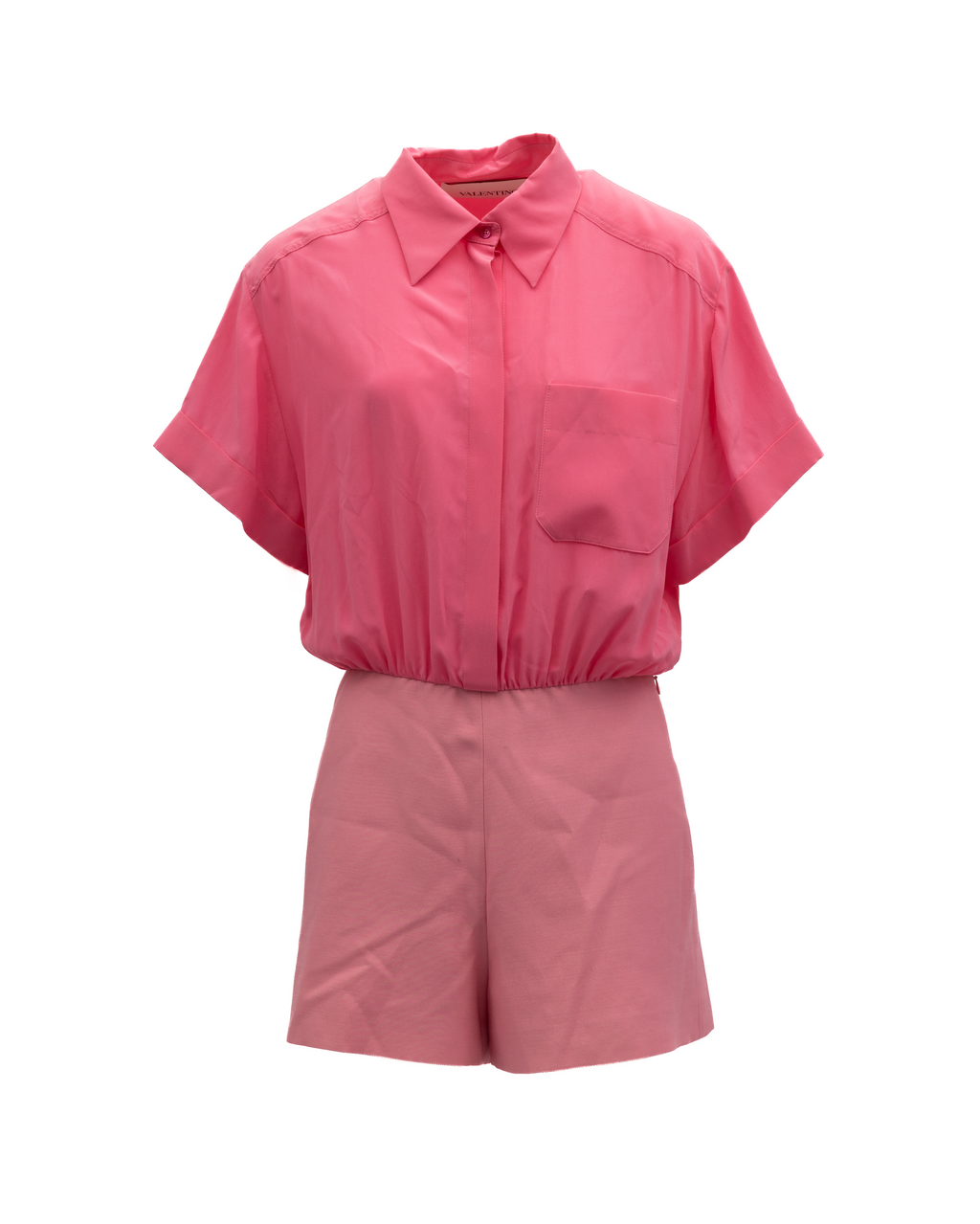 Valentino Garavani Pink Shirt-Style Romper