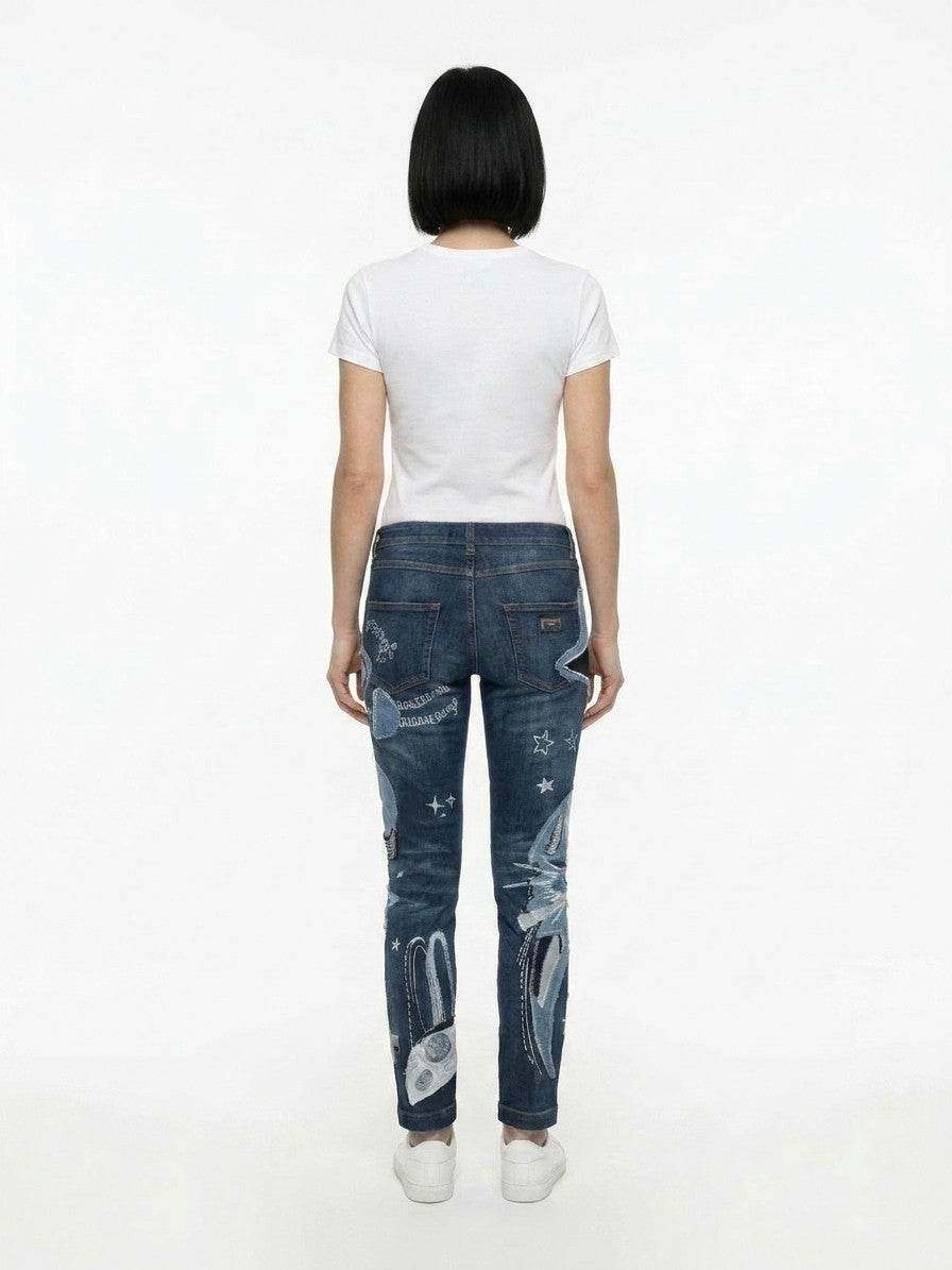Dolce & Gabbana Blaue Baumwoll-Jeans mit geradem Bein