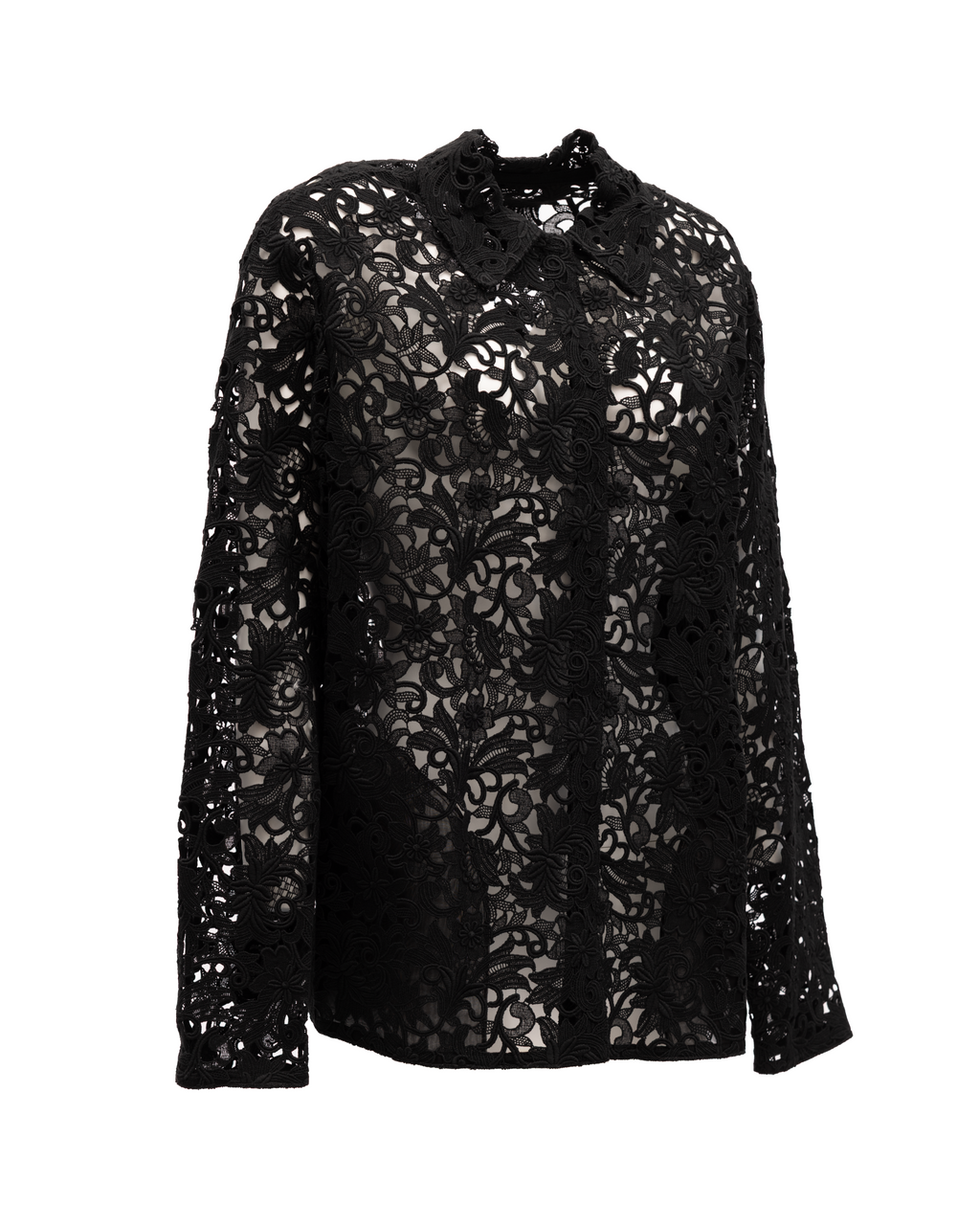 Valentino Garavani Black Floral Lace Shirt