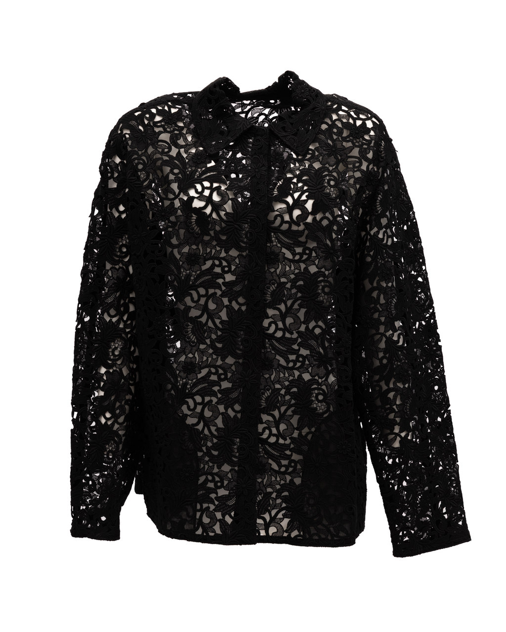 Valentino Garavani Black Floral Lace Shirt