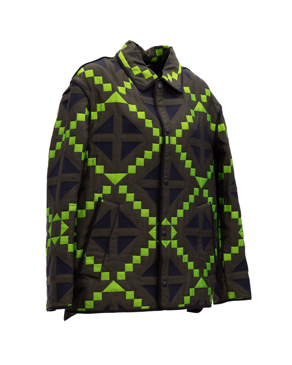 Valentino Garavani Grüne Geometrische Knopfleistenjacke