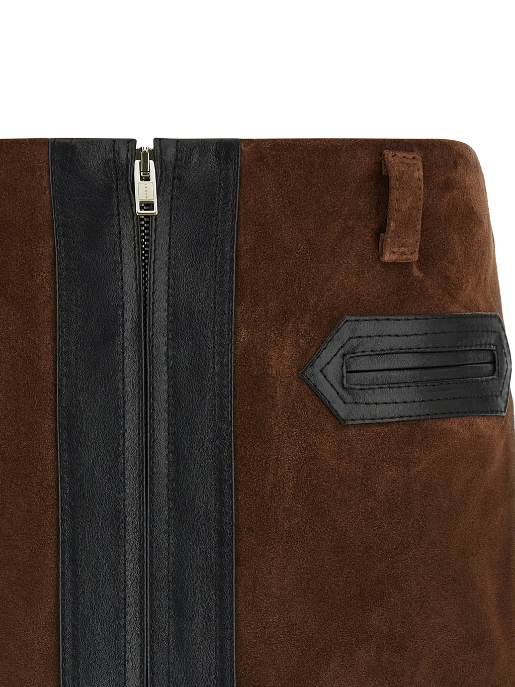 Marni Brown Calfskin Long Skirt