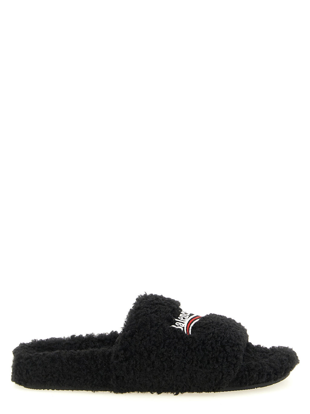 Balenciaga Schwarze Polyester-Slides