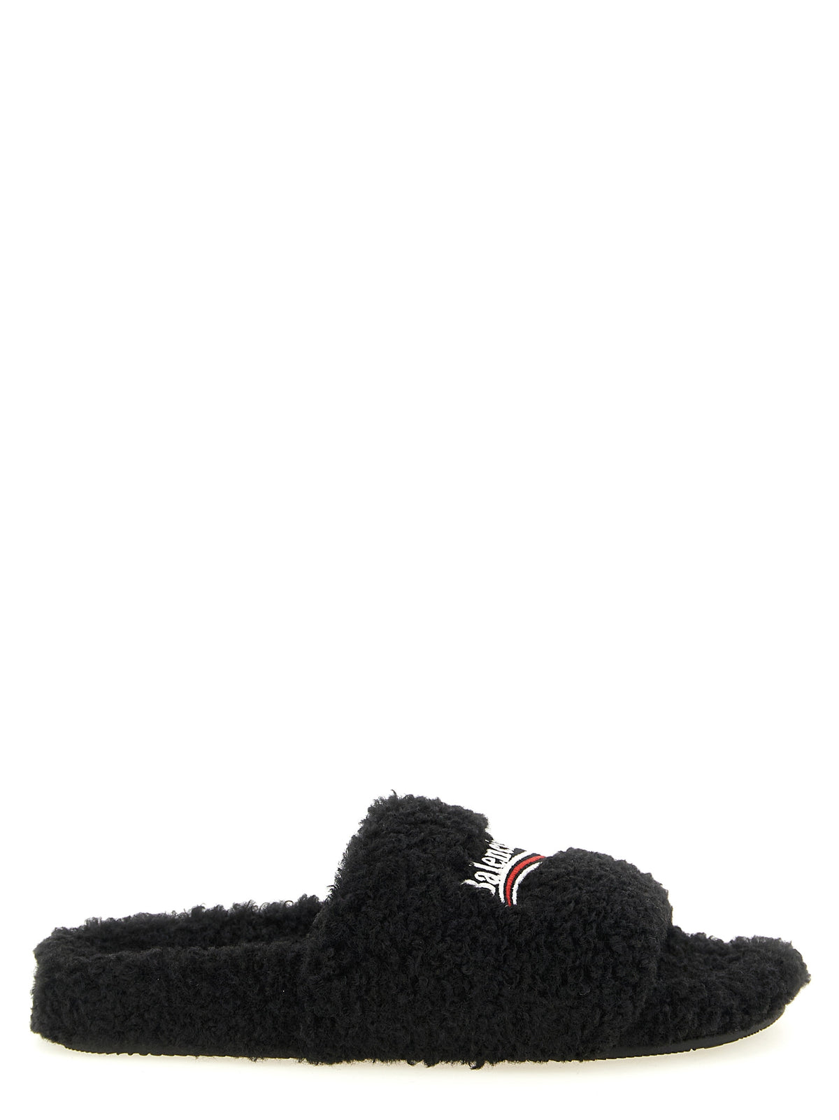 Balenciaga Schwarze Polyester-Slides