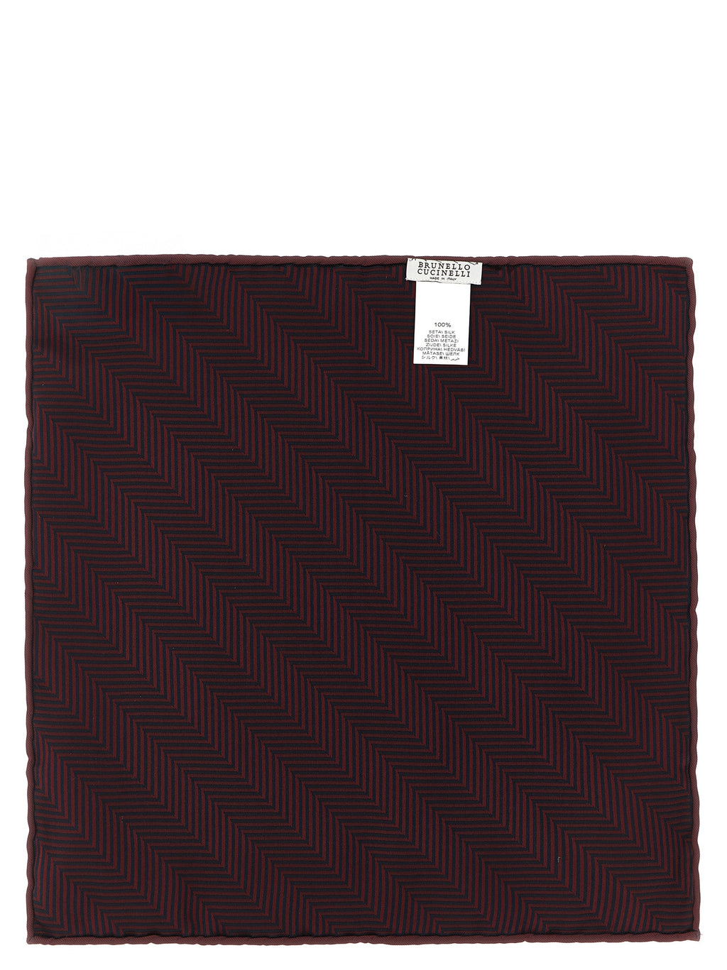 Brunello Cucinelli Bordeaux Silk Pocket Square