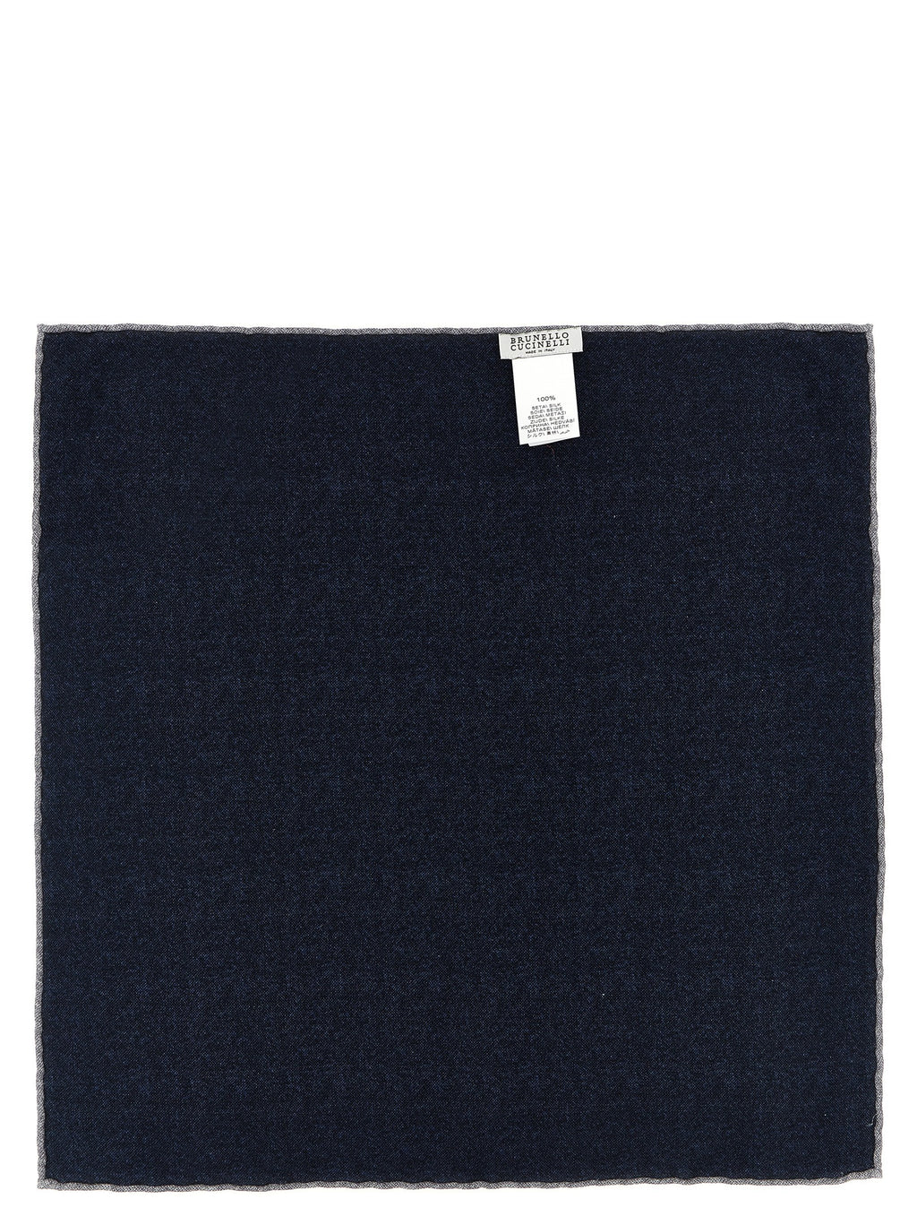 Brunello Cucinelli Blue Silk Pocket Square