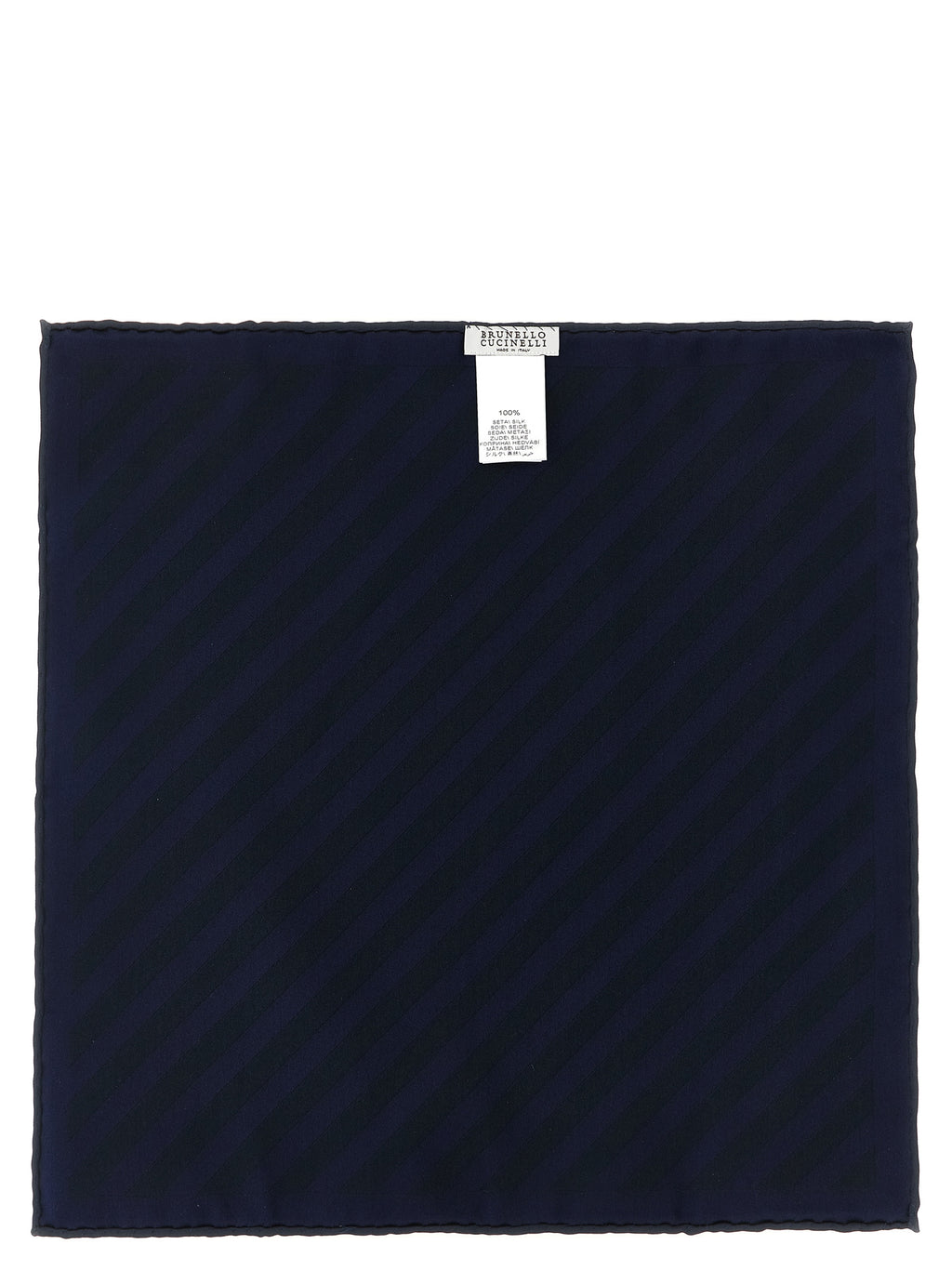 Brunello Cucinelli Blue Silk Pocket Square