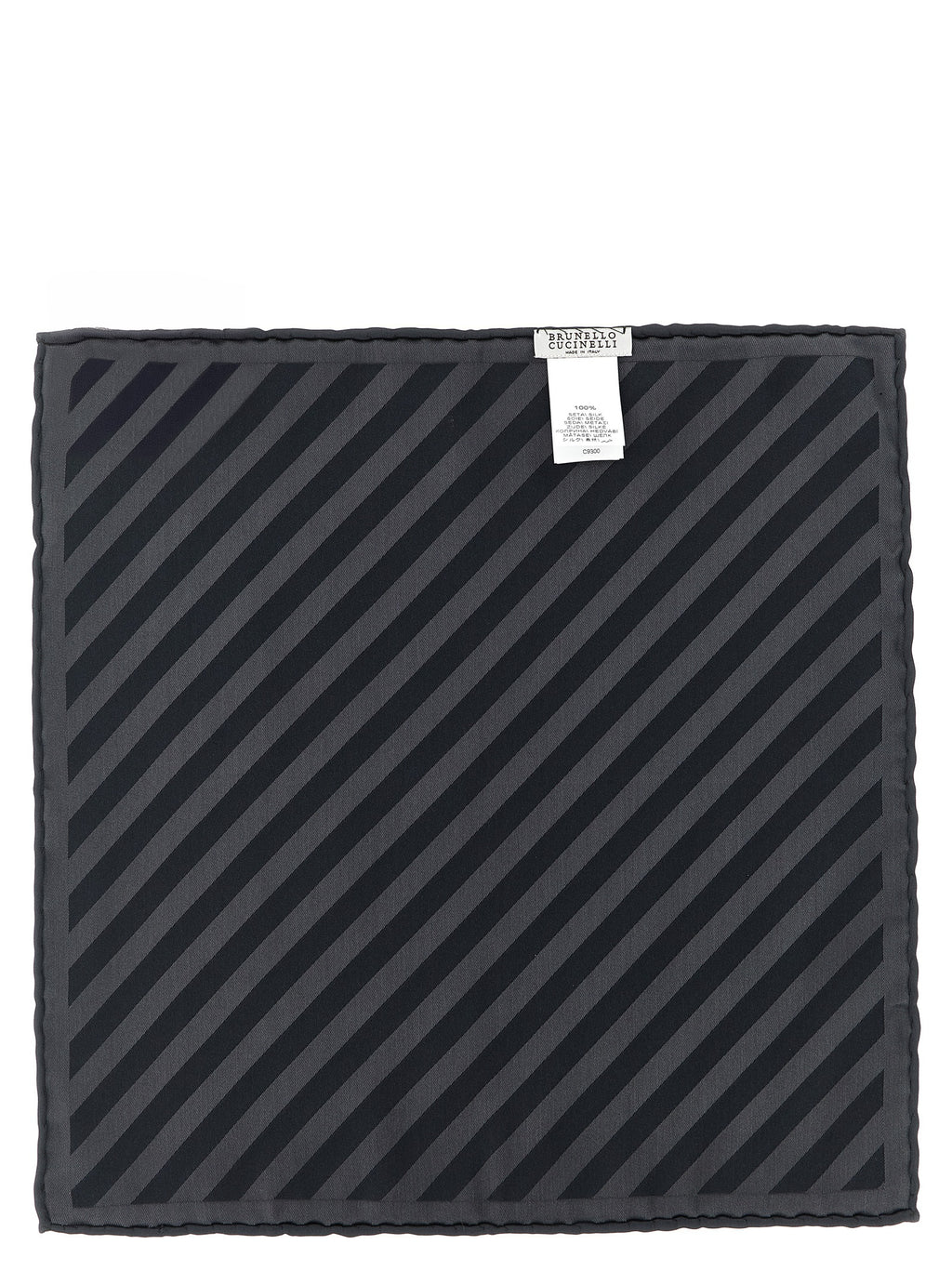 Brunello Cucinelli Gray Silk Pocket Square