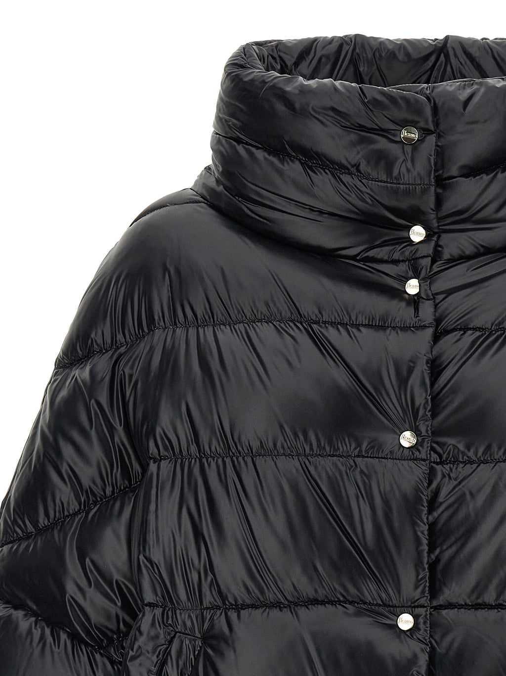 Herno Black Polyamide Coat