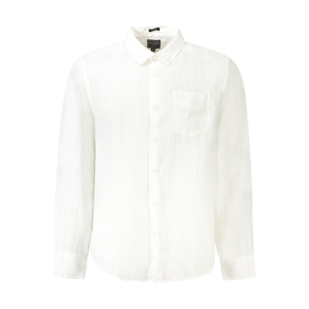Guess Jeans White Linen Dress Shirt