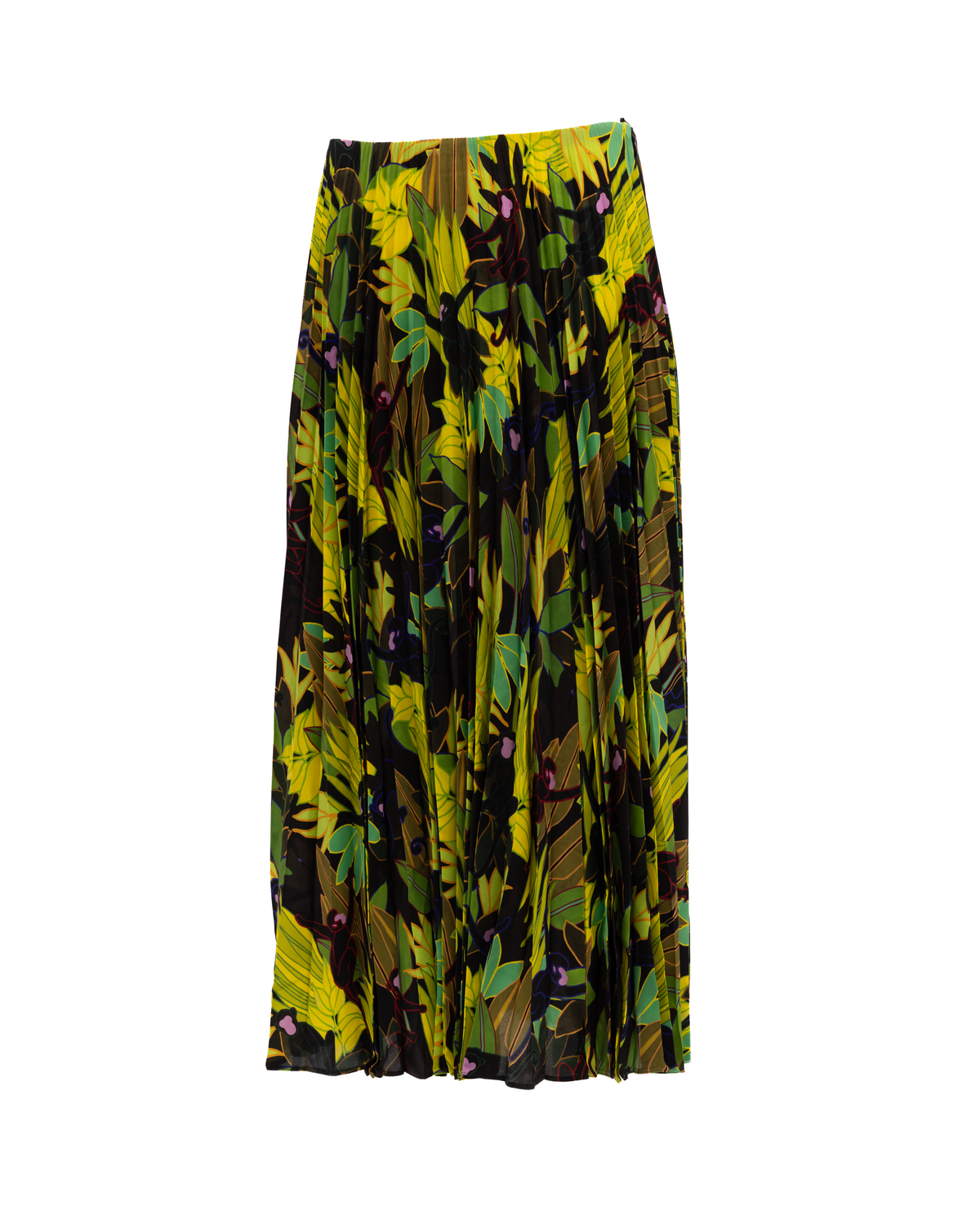 Valentino Garavani Grüner Plisseerock mit Print