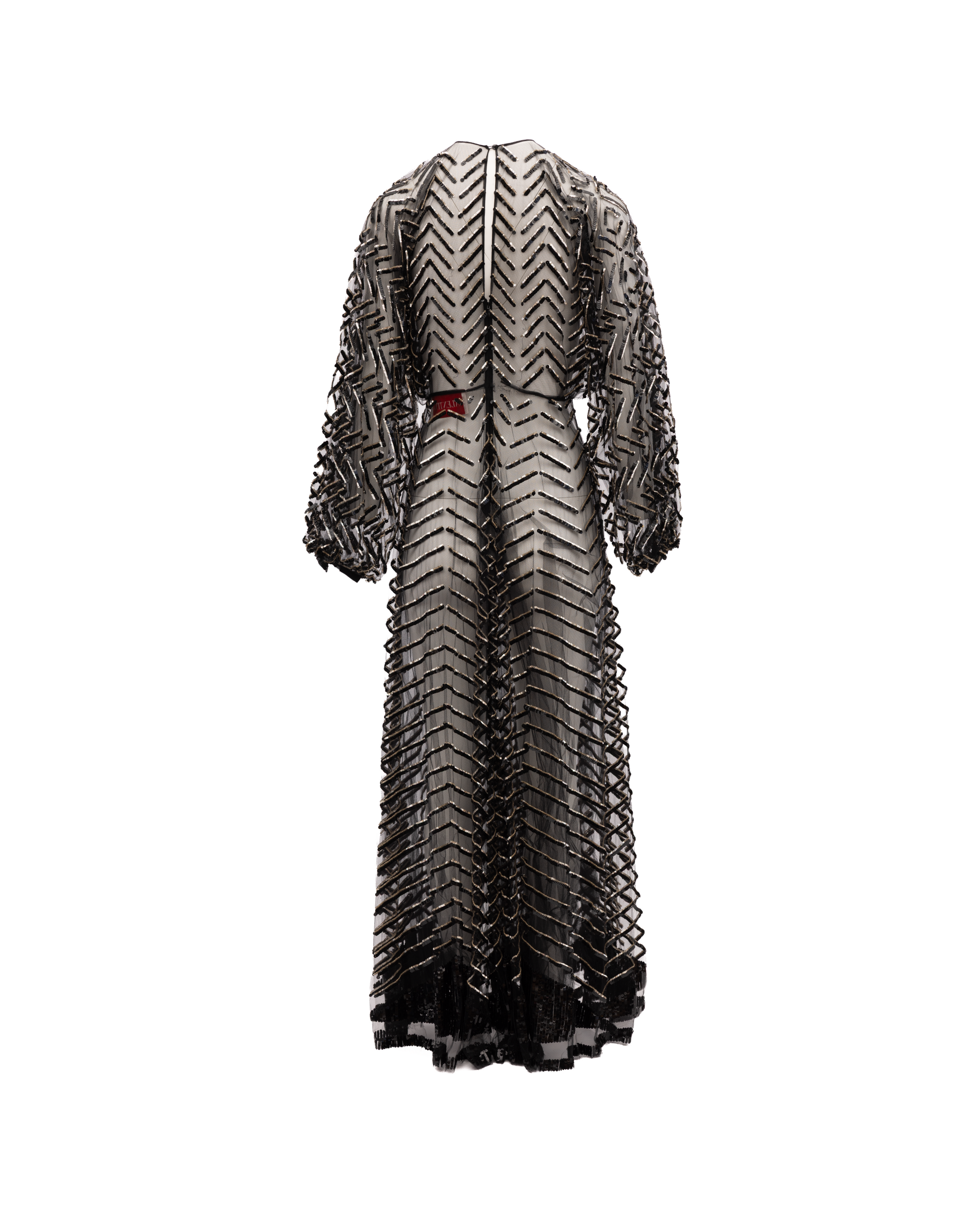 Valentino Garavani Black Embroidered Evening Dress
