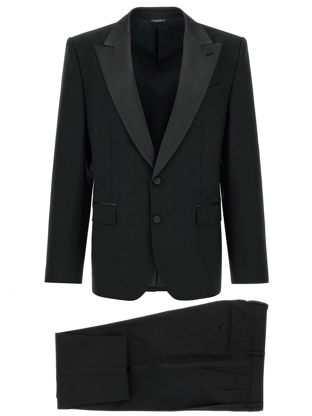 Dolce & Gabbana Black Virgin Wool Two-Piece Suit