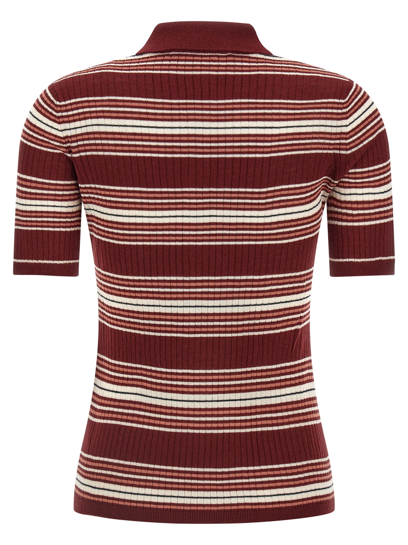 Max Mara Bordeaux Silk Polo Shirt