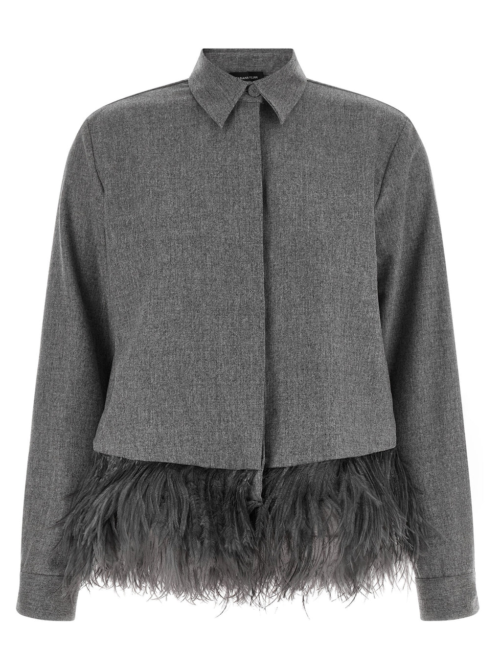 Fabiana Filippi Gray Virgin Wool Blouse