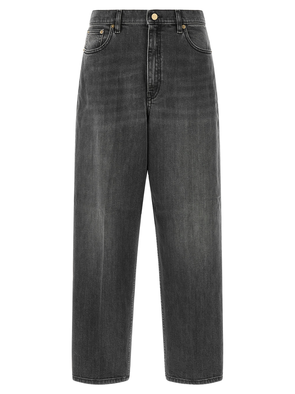 Fabiana Filippi Gray Cotton Relaxed Fit Jeans