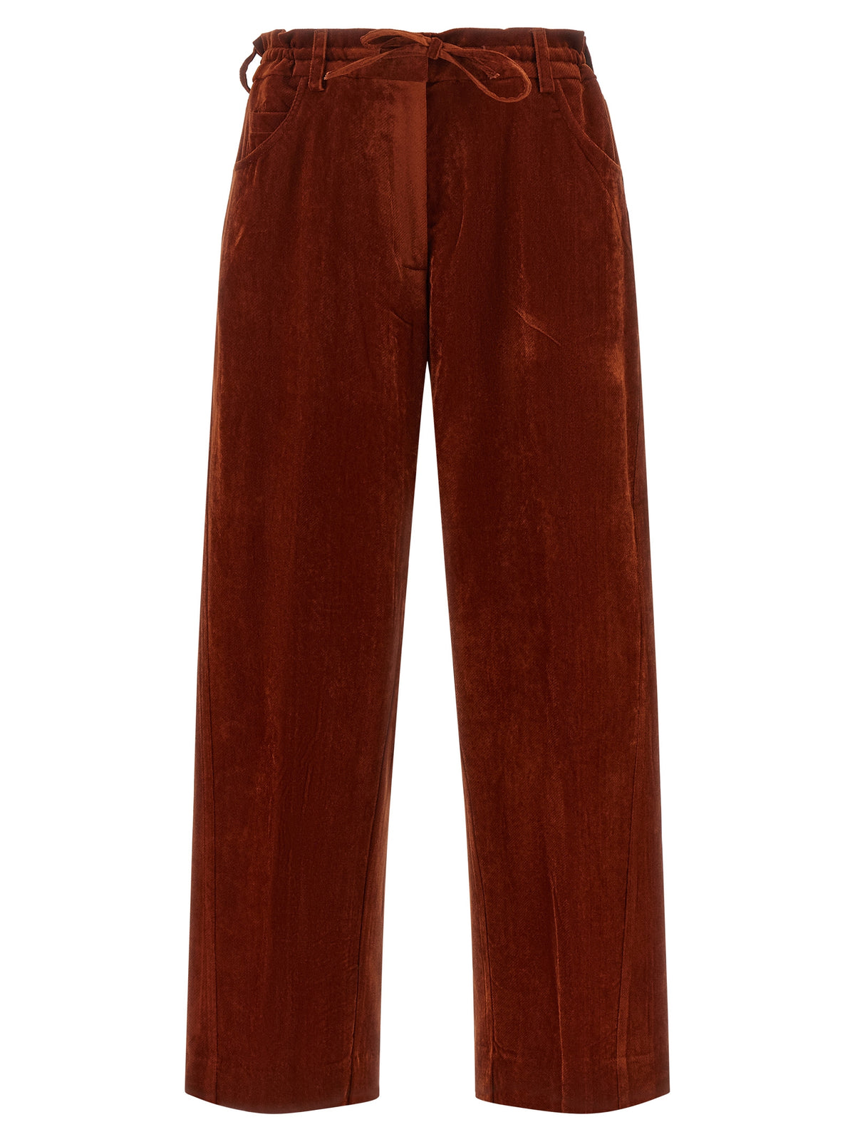 NUDE rote Viskose-Freizeithose