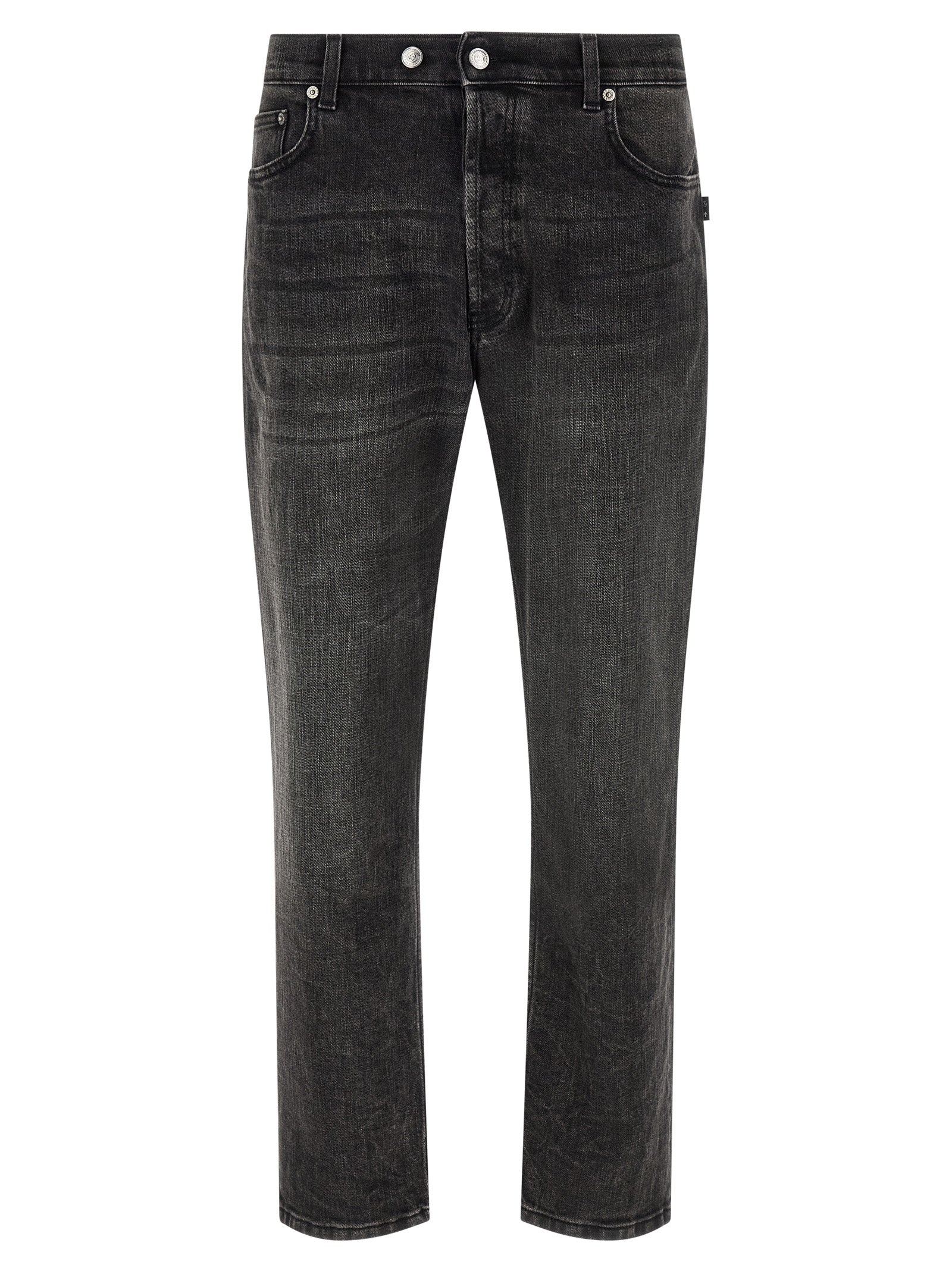 Department 5 Black Cotton Cropped Jeans