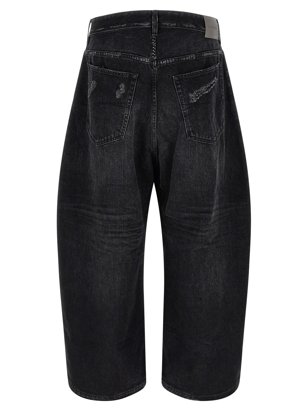 Balenciaga Black Cotton Cropped Jeans