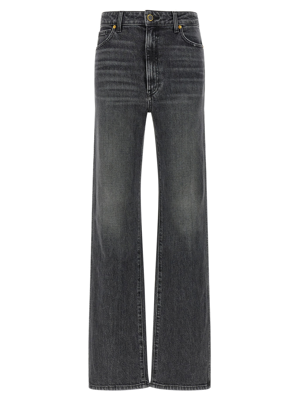 Khaite Gray Cotton Straight-Leg Jeans