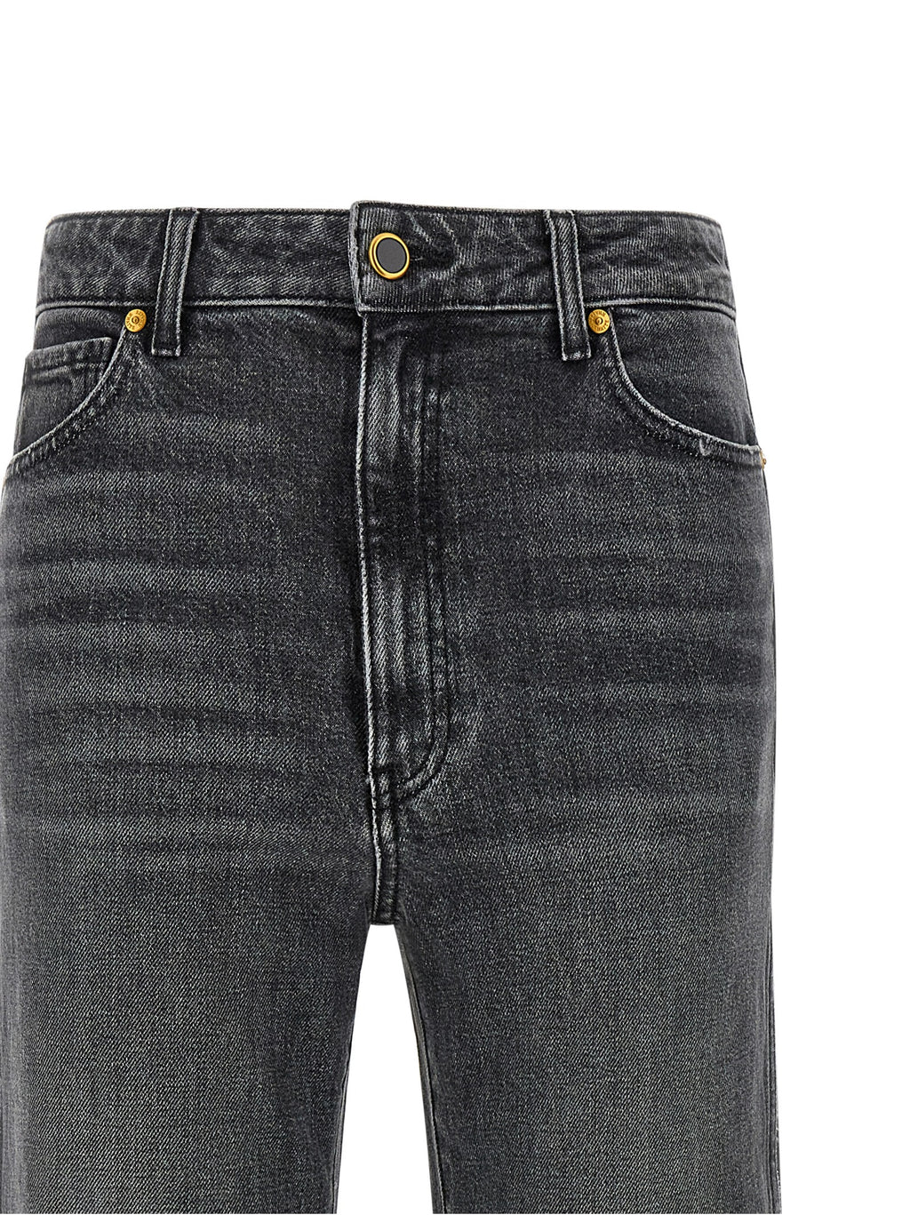 Khaite Gray Cotton Straight-Leg Jeans