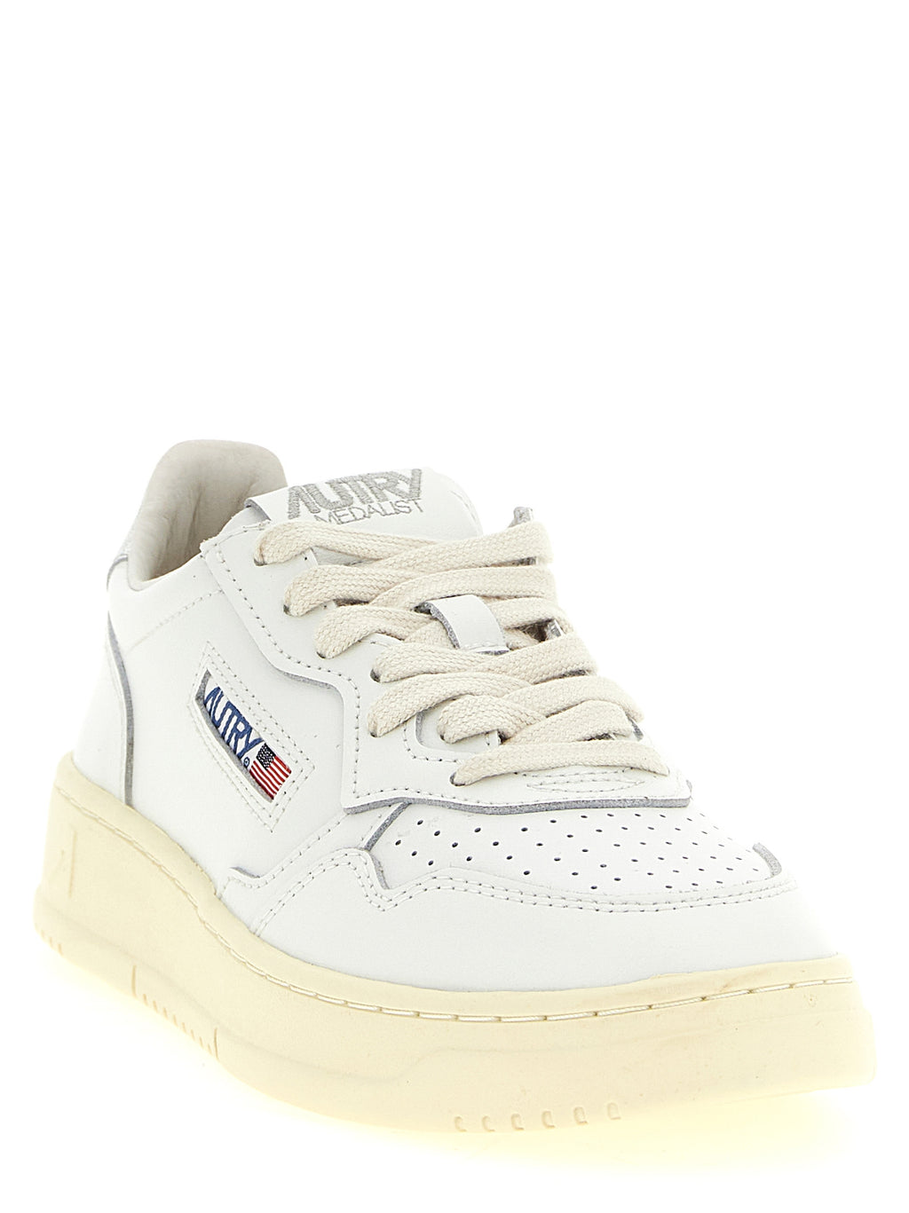 Autry Silver Cowhide Low Top Sneakers